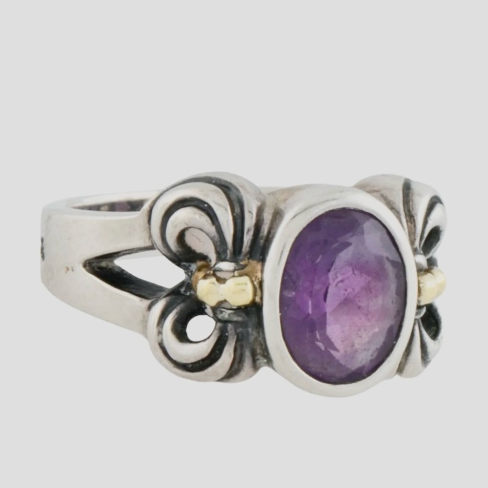 LAGOS Caviar Two-Tone Amethyst Cocktail Ring